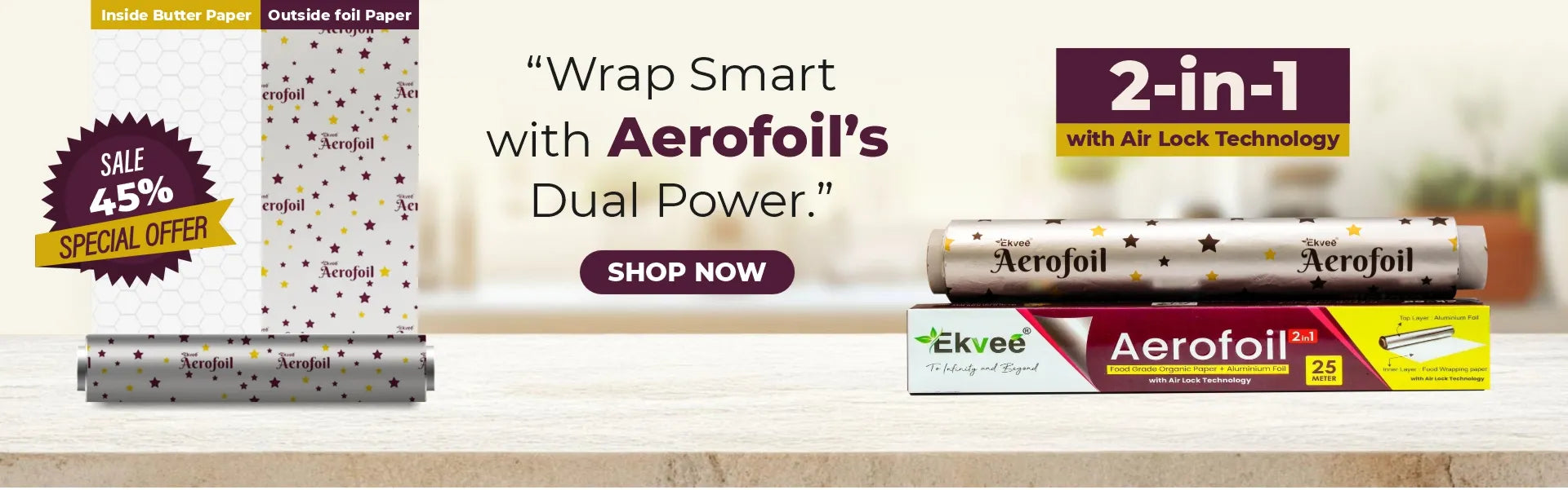 aerofoil 2in1 aluminium foil paper