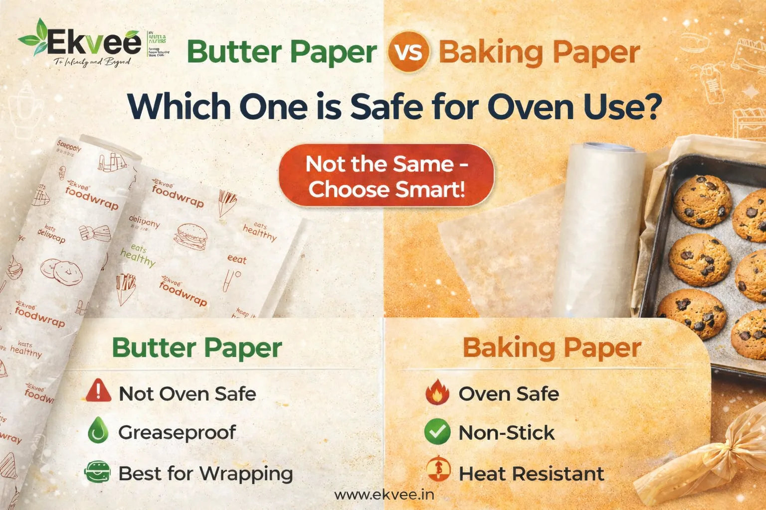 Butter Paper vs Baking Paper: Oven-Safe Baking Guide – Ekvee