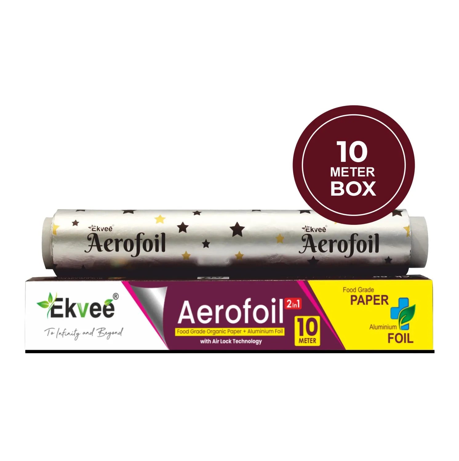 Aerofoil 2-in-1 Aluminium Foil Paper Roll 10 Meter Pack of- 1