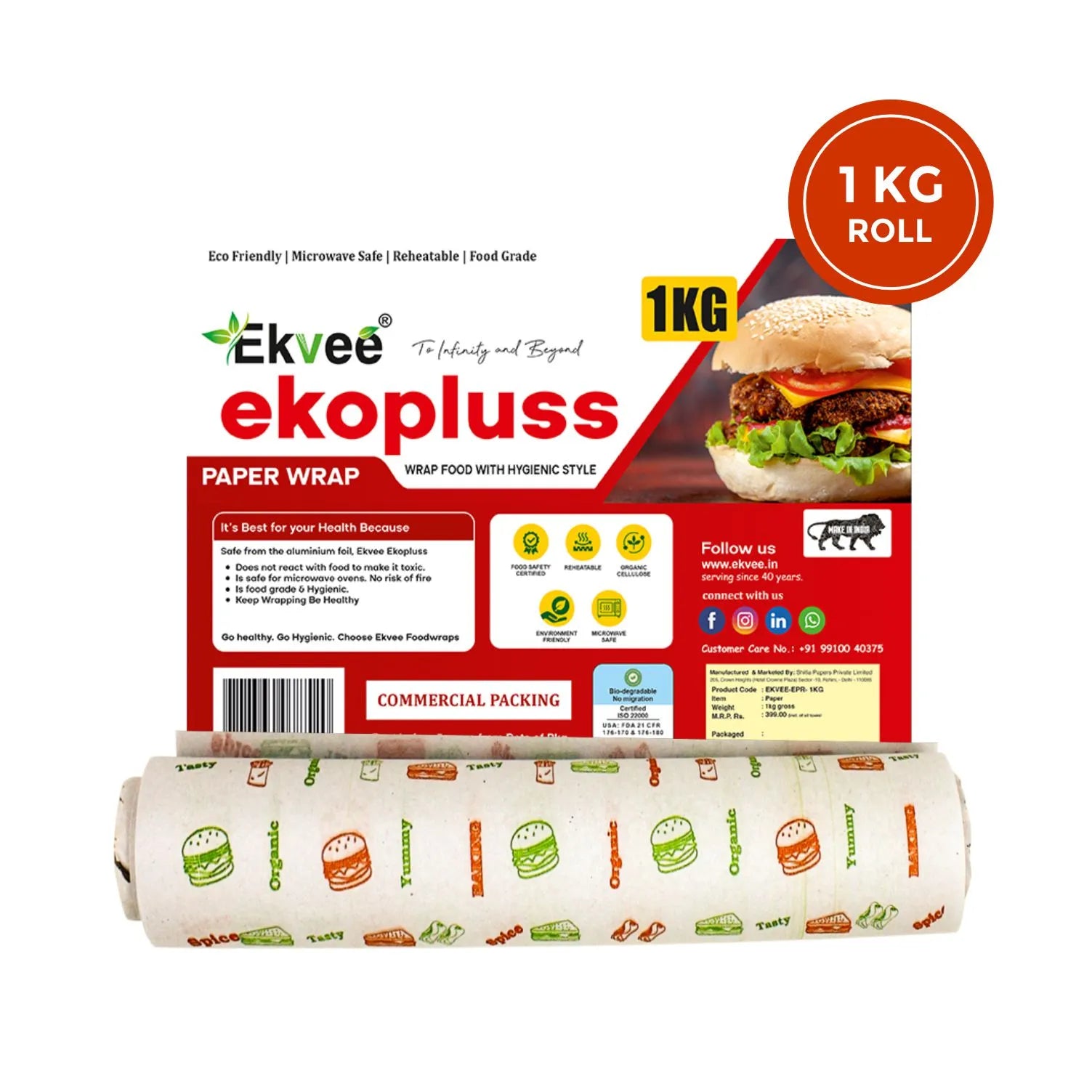 Ekopluss – Paper Wrap 1 kg Roll Pack of-1