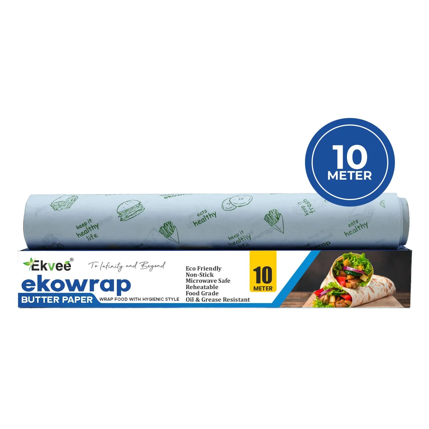 Ekowrap Butter Paper Roll 10 Meter Pack of-1