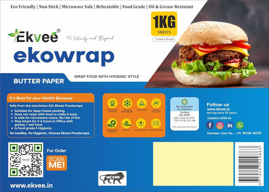 Ekowrap Butter Paper 1 kg Sheets 11x15 Inch Pack of-1
