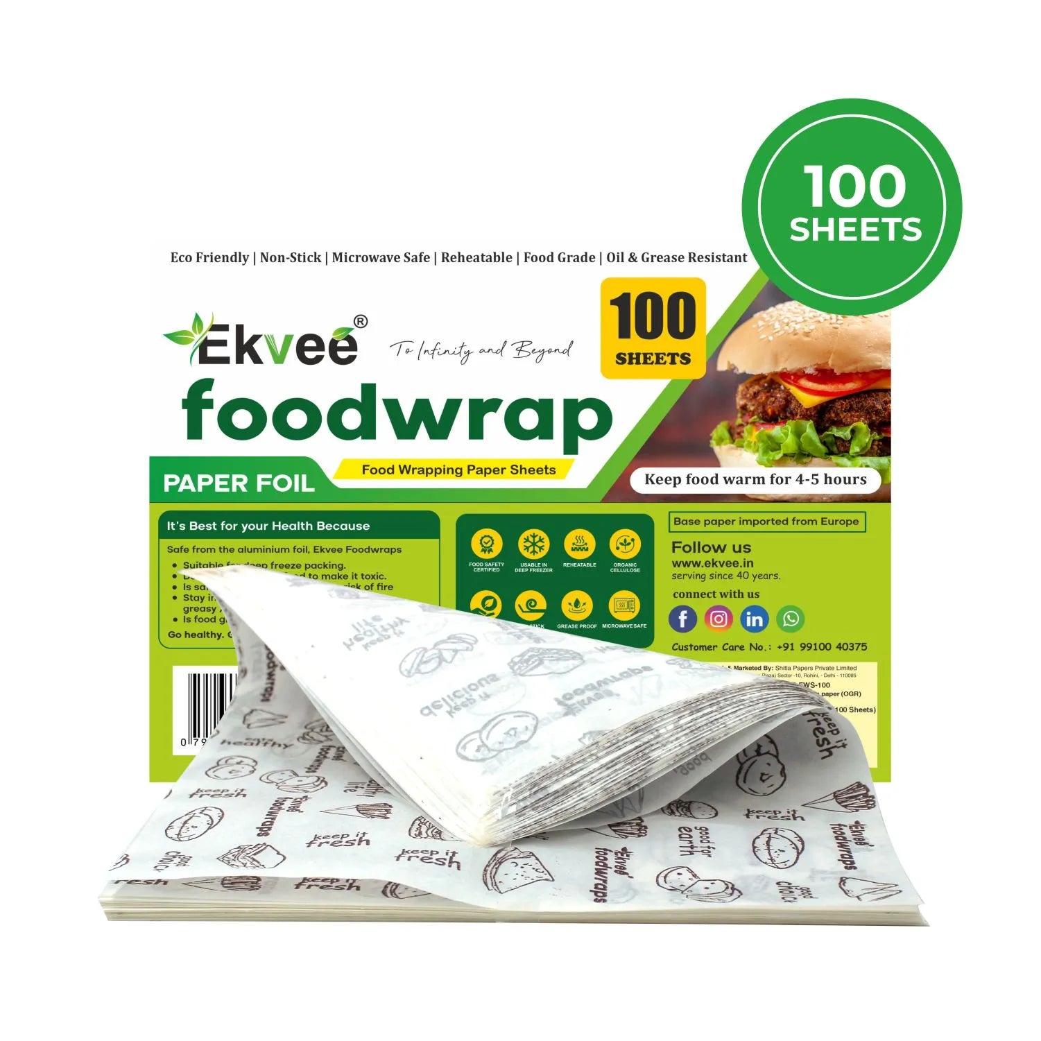 Food Wrapping Paper 100 Sheets Pack of-1