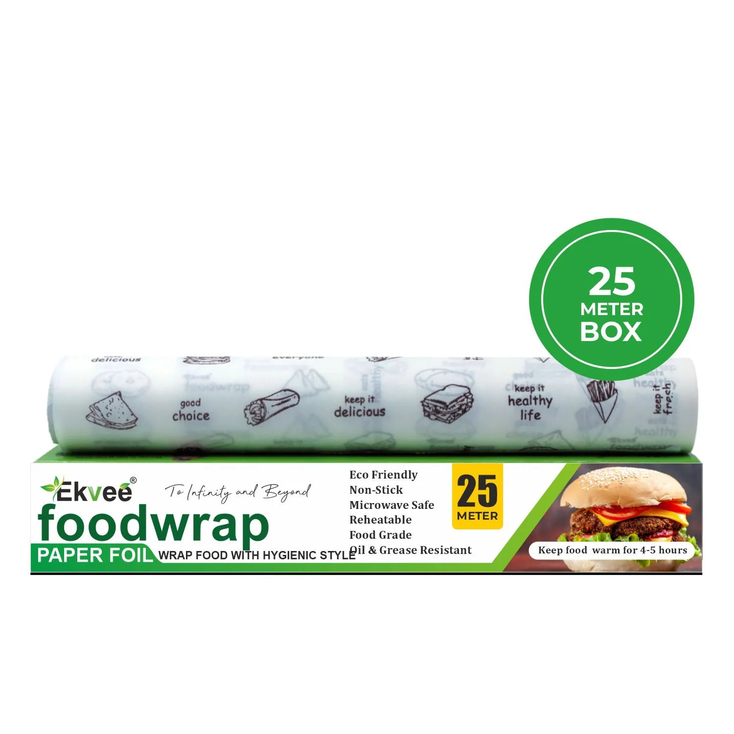 Food Wrapping Paper Roll 25 Meters Pack of-1