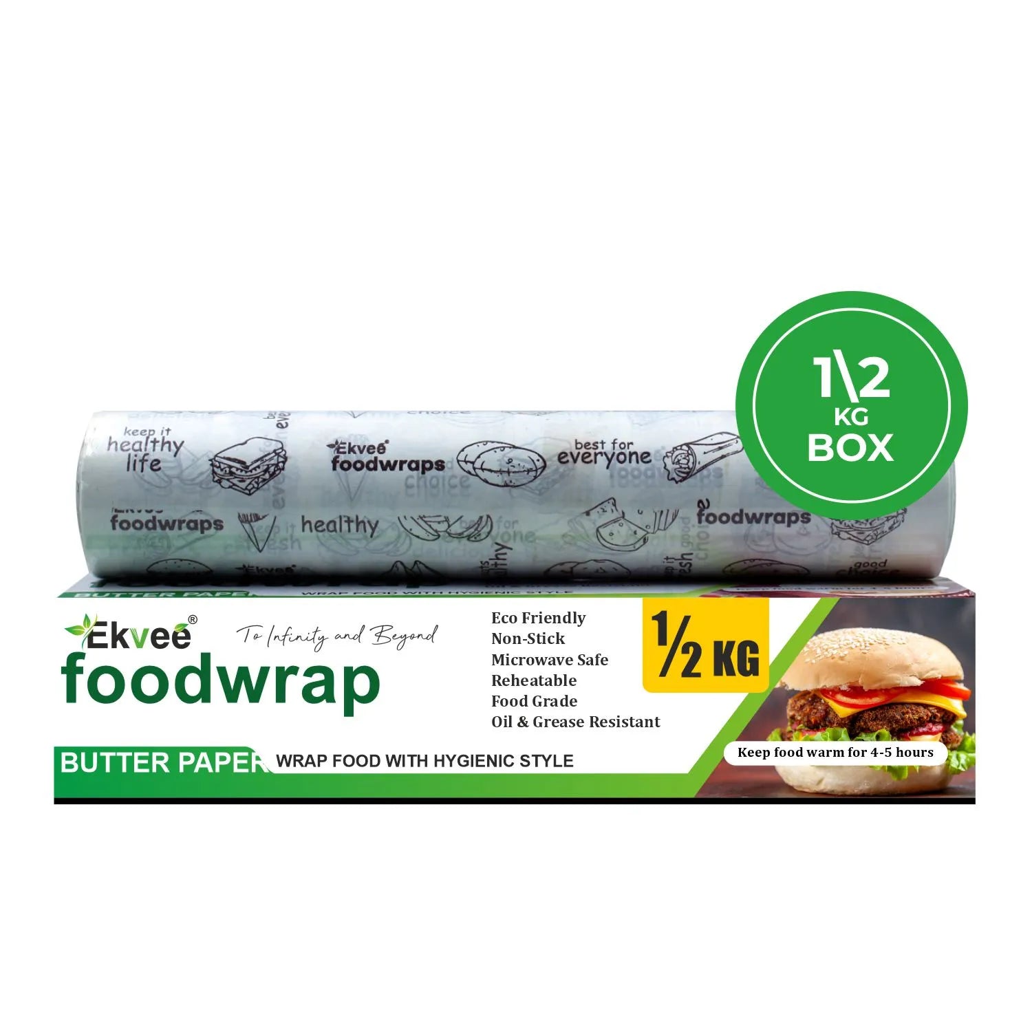 Food Wrapper Rool Food Wrapping Paper Roll 1/2 kg with Box – Ekvee