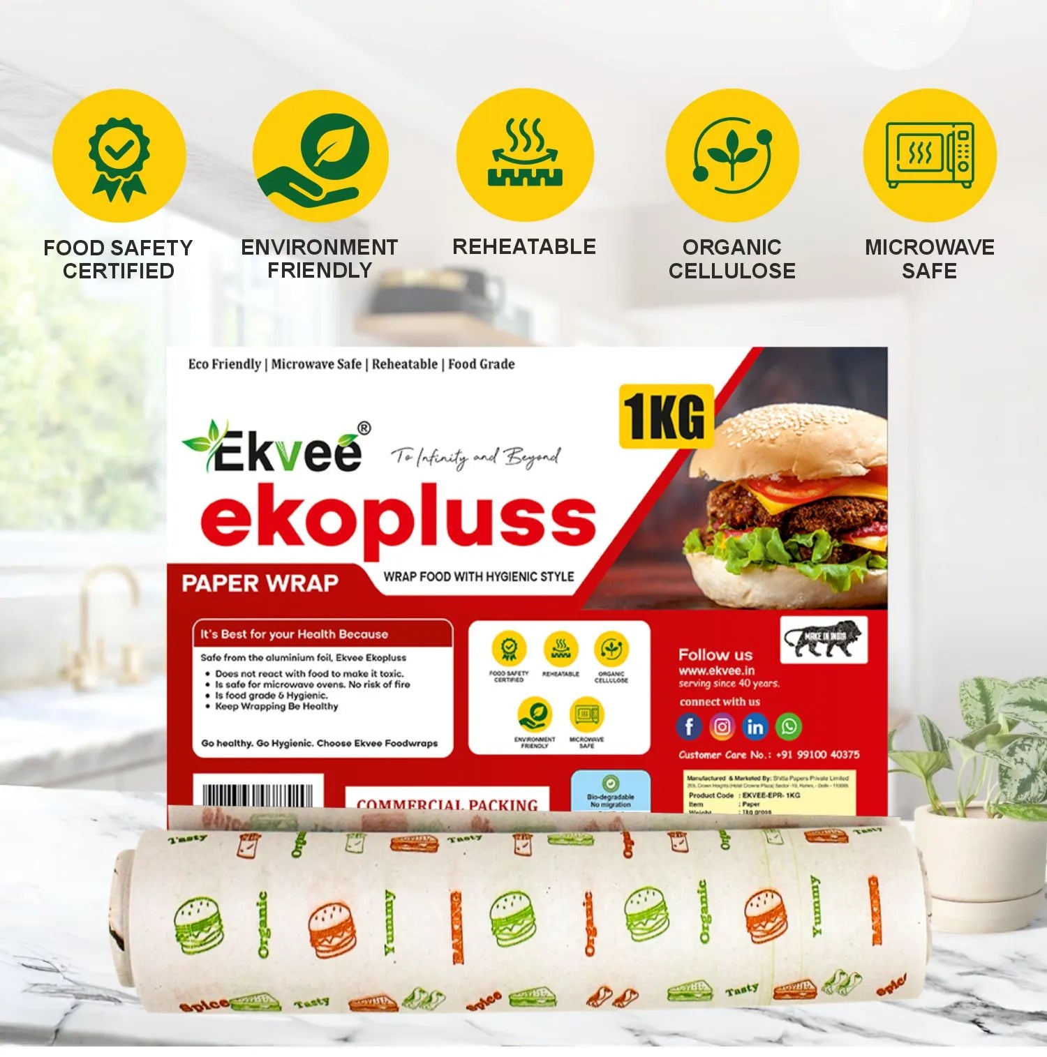 Ekopluss – Paper Wrap 1 kg Roll Pack of-1