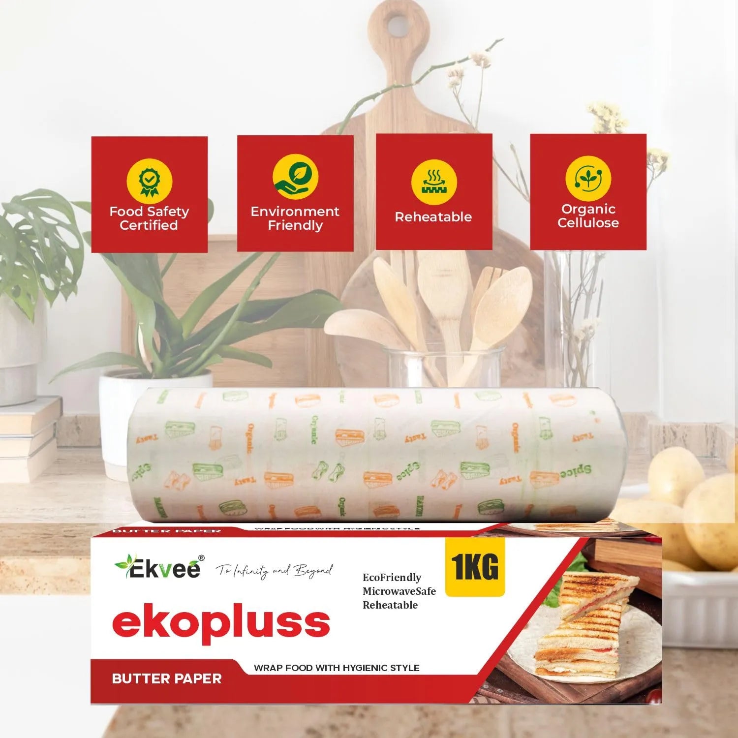Ekopluss – Paper Wrap 1 kg Roll With Box Pack of-1