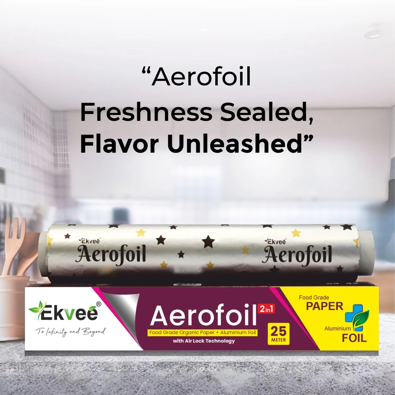 Aerofoil – 2-in-1 Aluminium Foil Paper Roll 25 Meter Pack of- 1