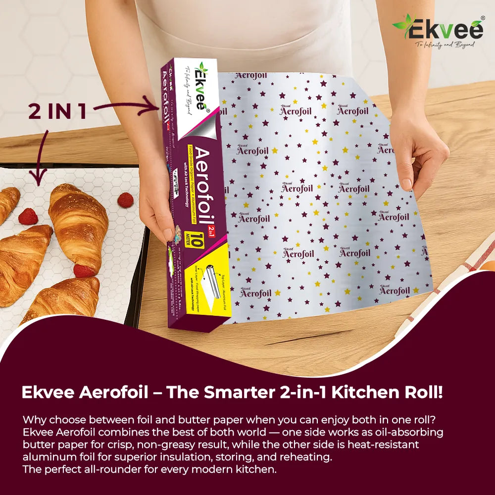 Aerofoil – 2-in-1 Aluminium Foil Paper Roll 10 Meter Pack of- 1