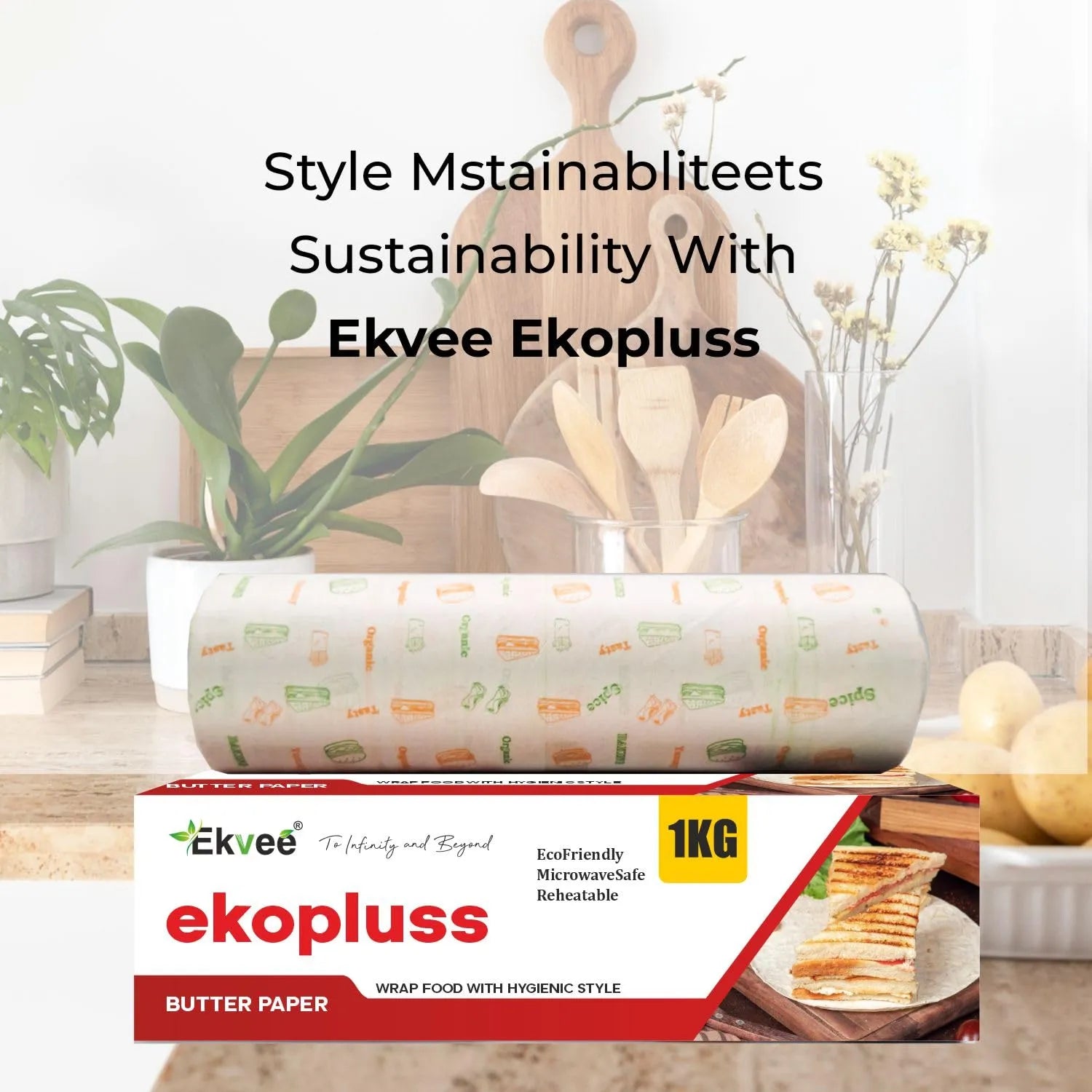 Ekopluss – Paper Wrap 1 kg Roll With Box Pack of-1