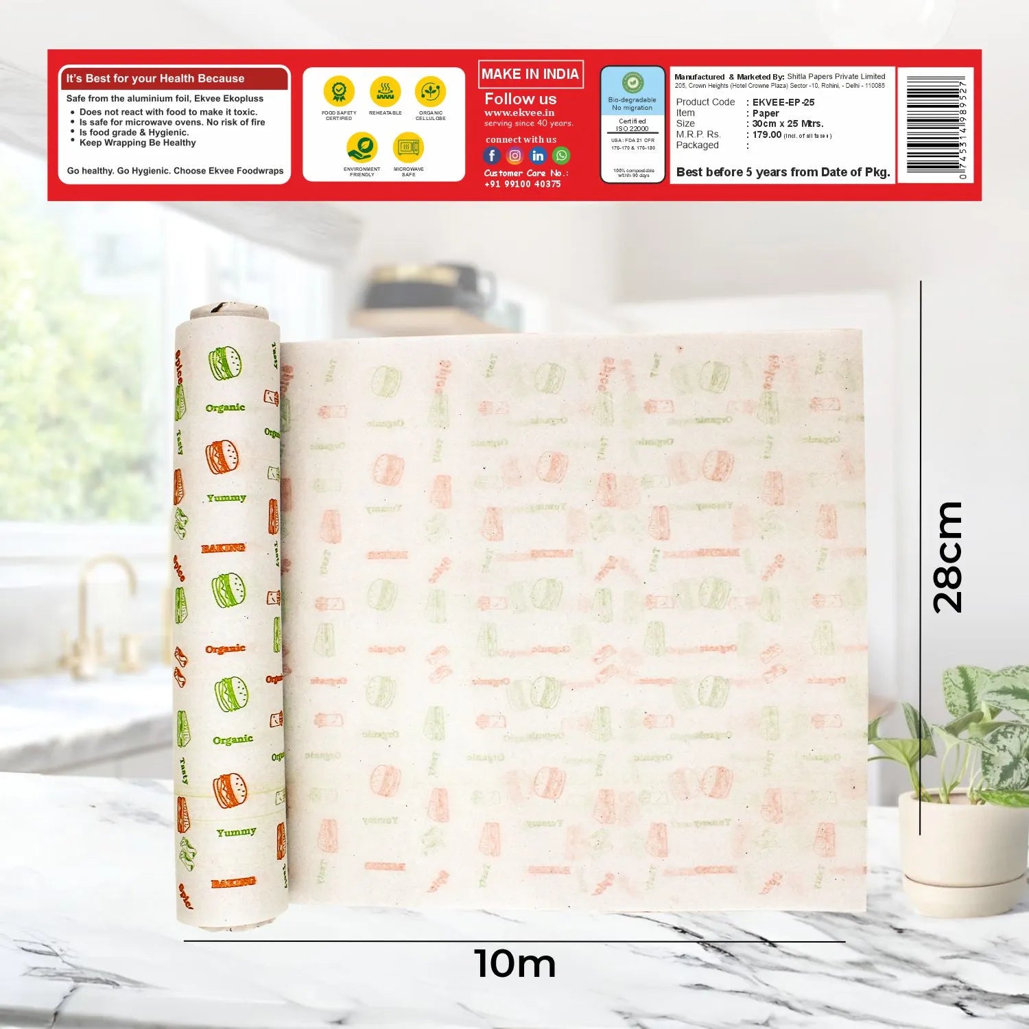 Ekopluss – Paper Wrap 25m Roll Pack of-1