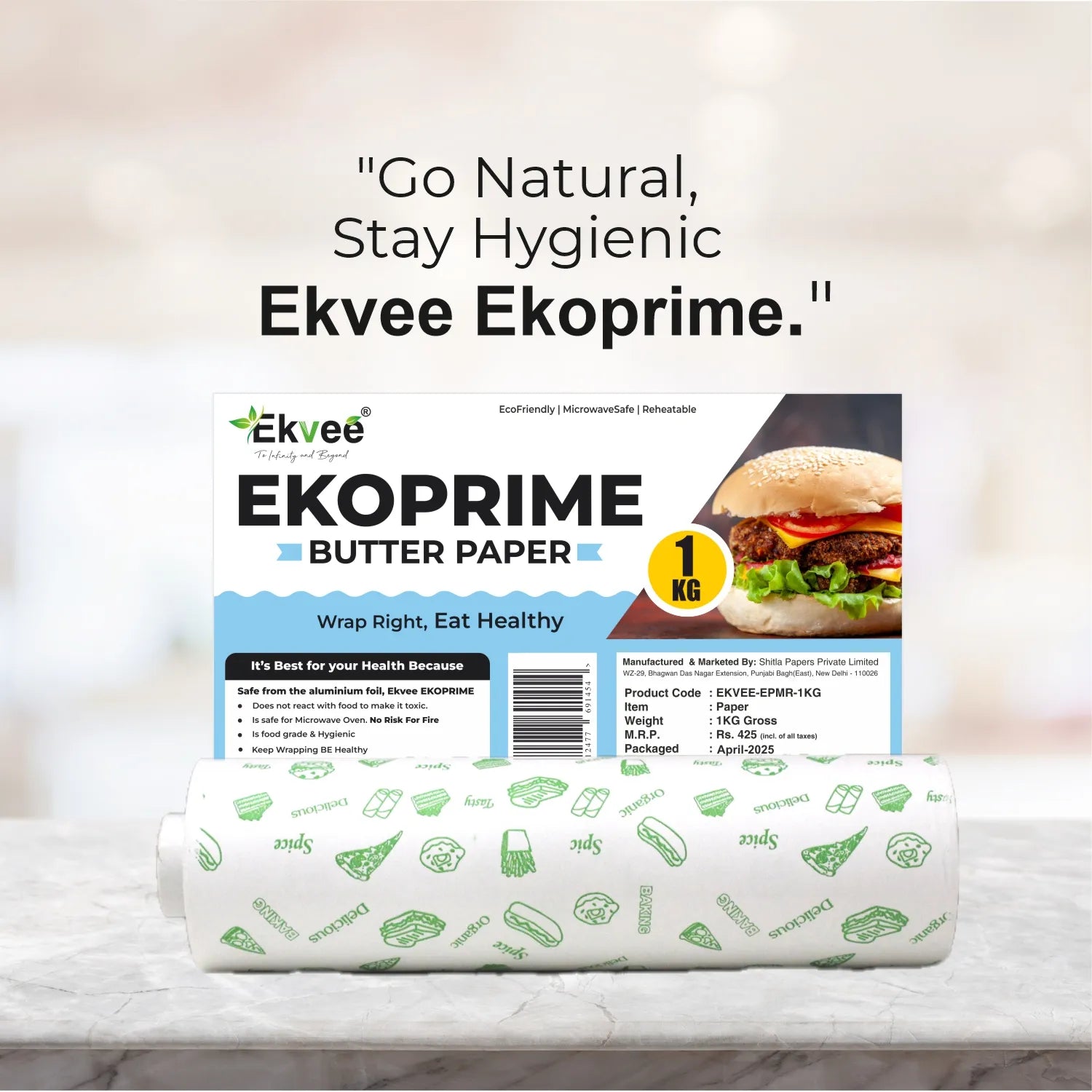 Ekoprime Butter Paper Roll – 1 Kg Pack of 1