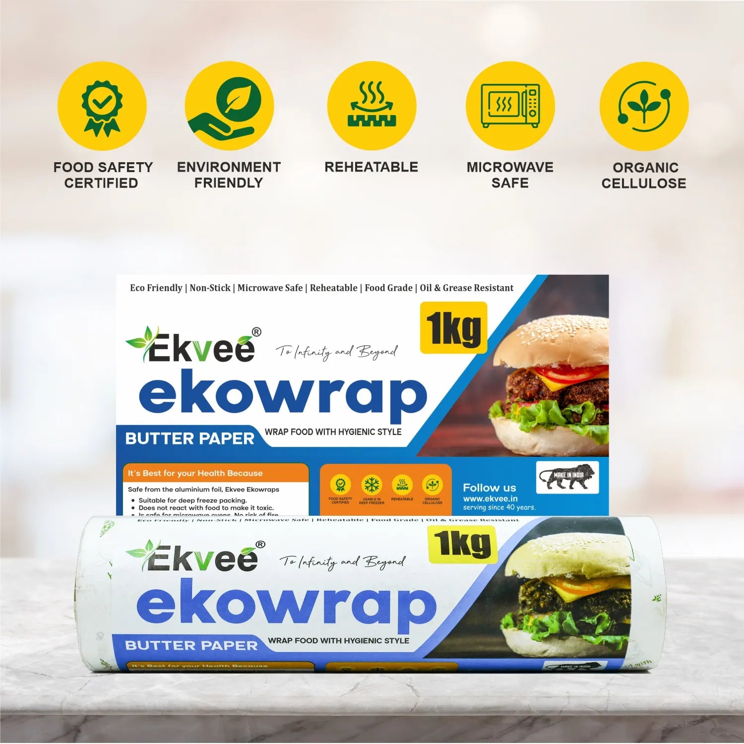 Ekowrap Butter Paper 1 Kg Roll Pack of-1