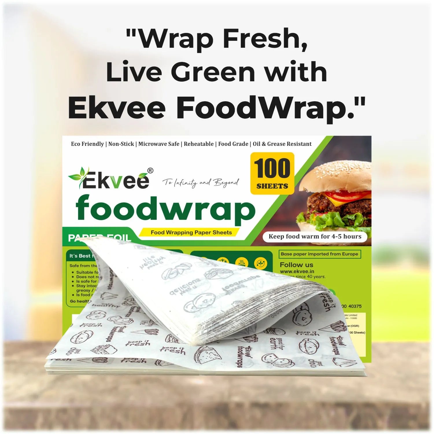 Food Wrapping Paper 100 Sheets Pack