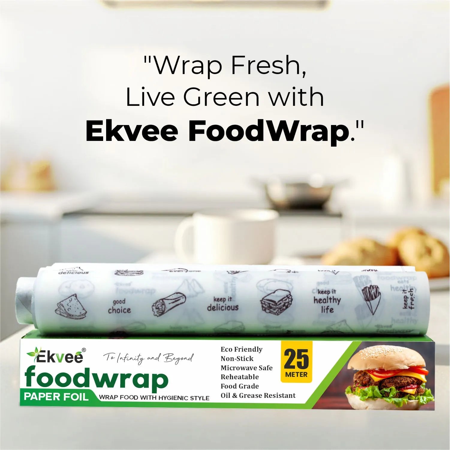 Food Wrapping Paper Roll 25m