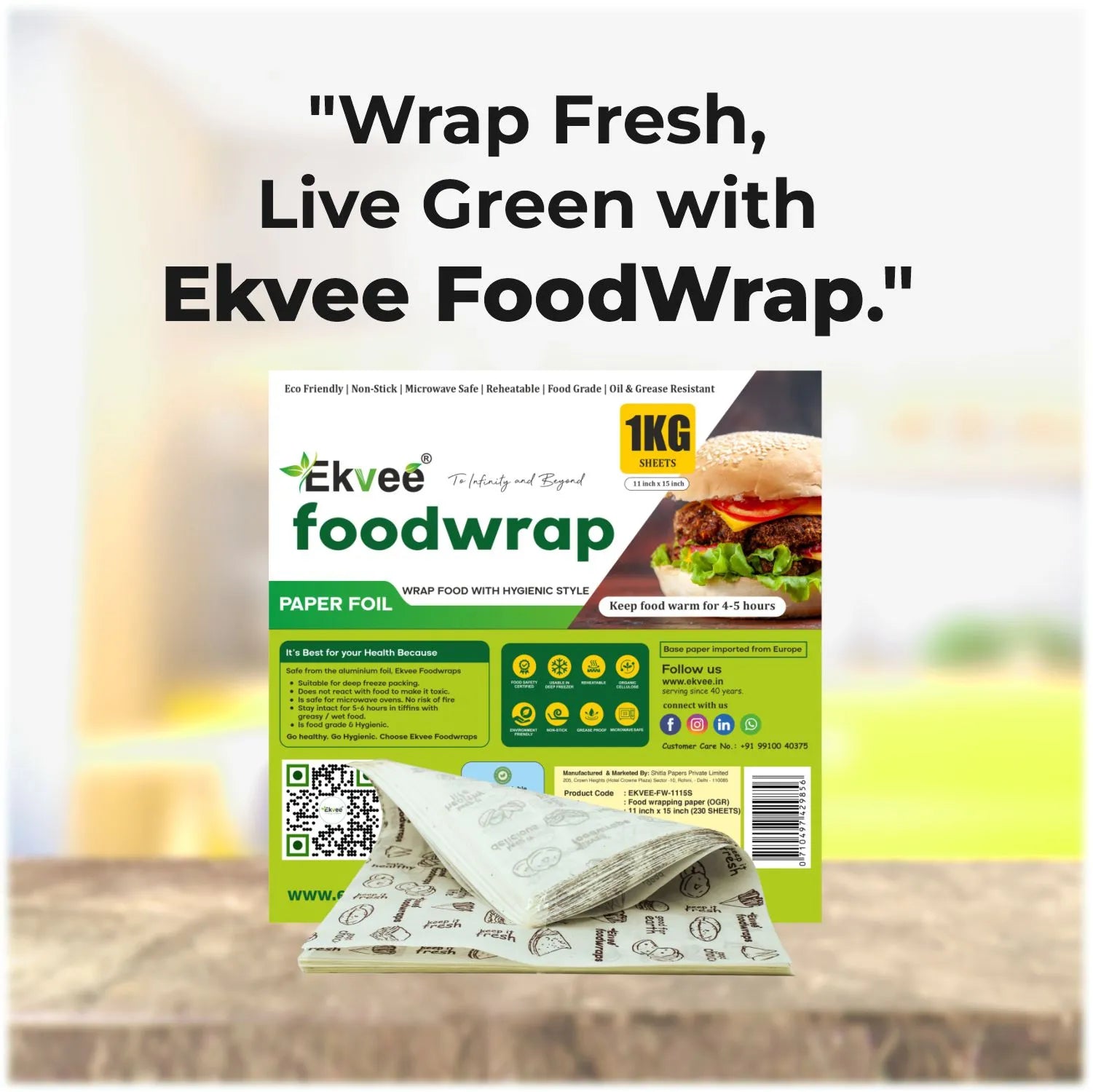 Food Wrapping Paper Sheets 1kg (11x15) Inch Pack of-1