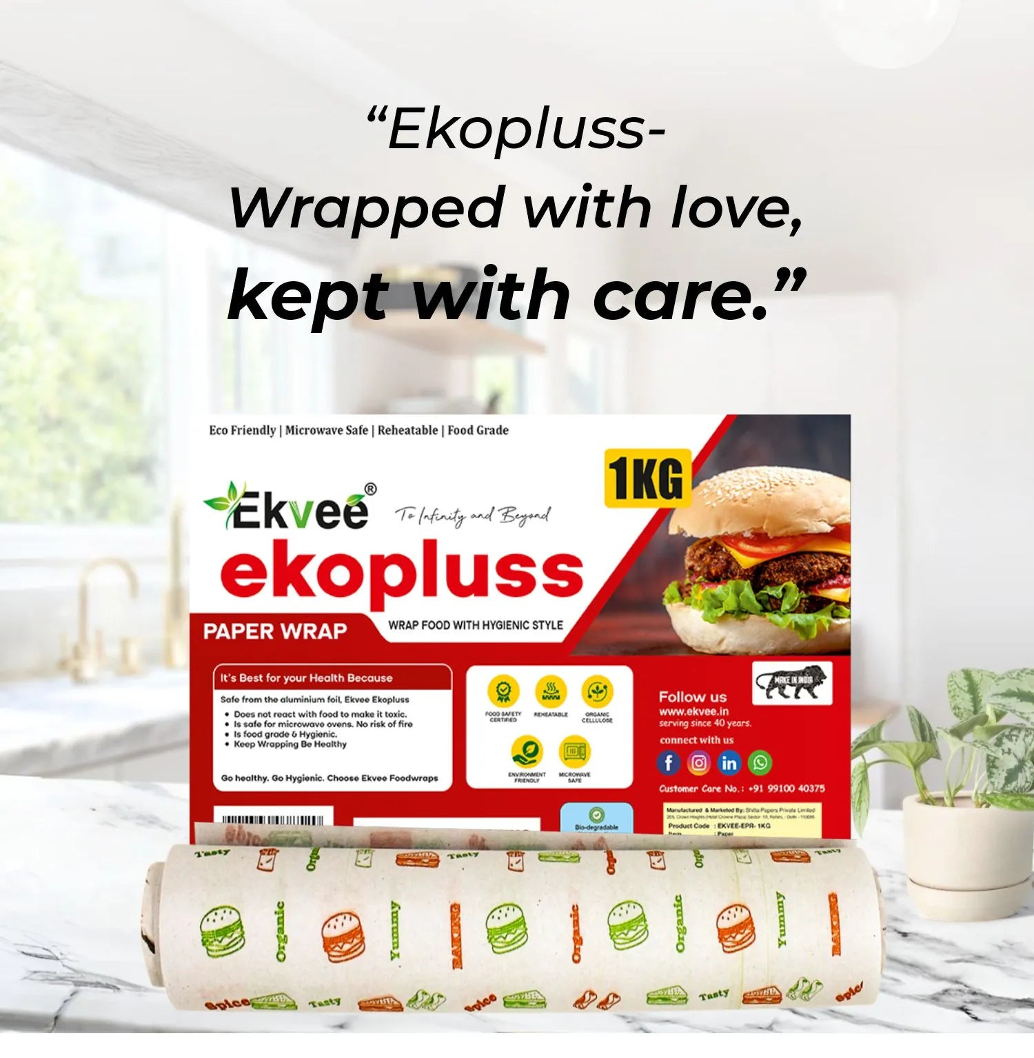 Ekopluss – Paper Wrap 1/2 kg Roll Pack of-1