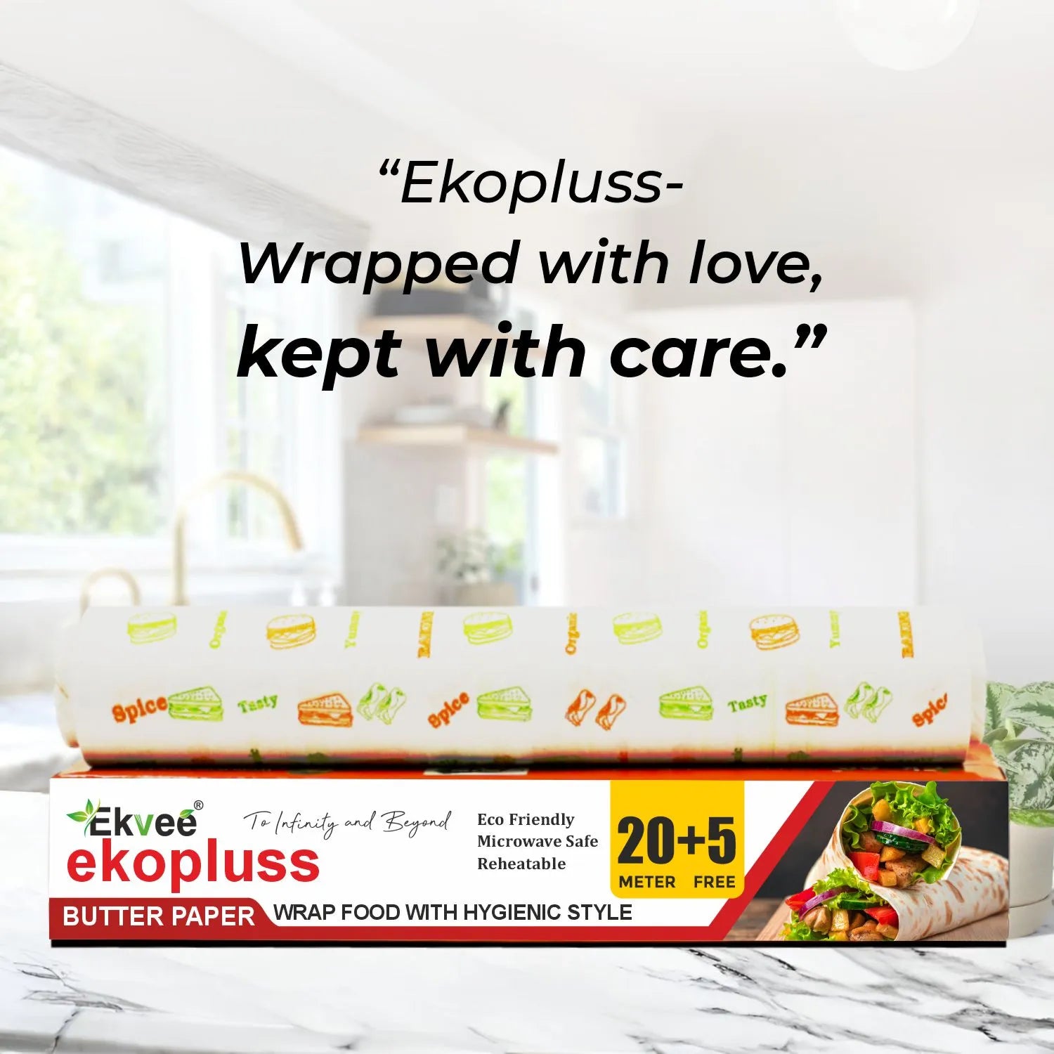 Ekopluss – Paper Wrap 25m Roll Pack of-1