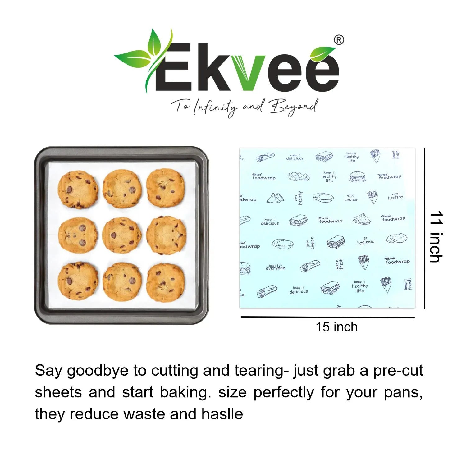 Ekvee Food Wrapping Paper Sheets Combo (50 Sheets Pack Of 2)