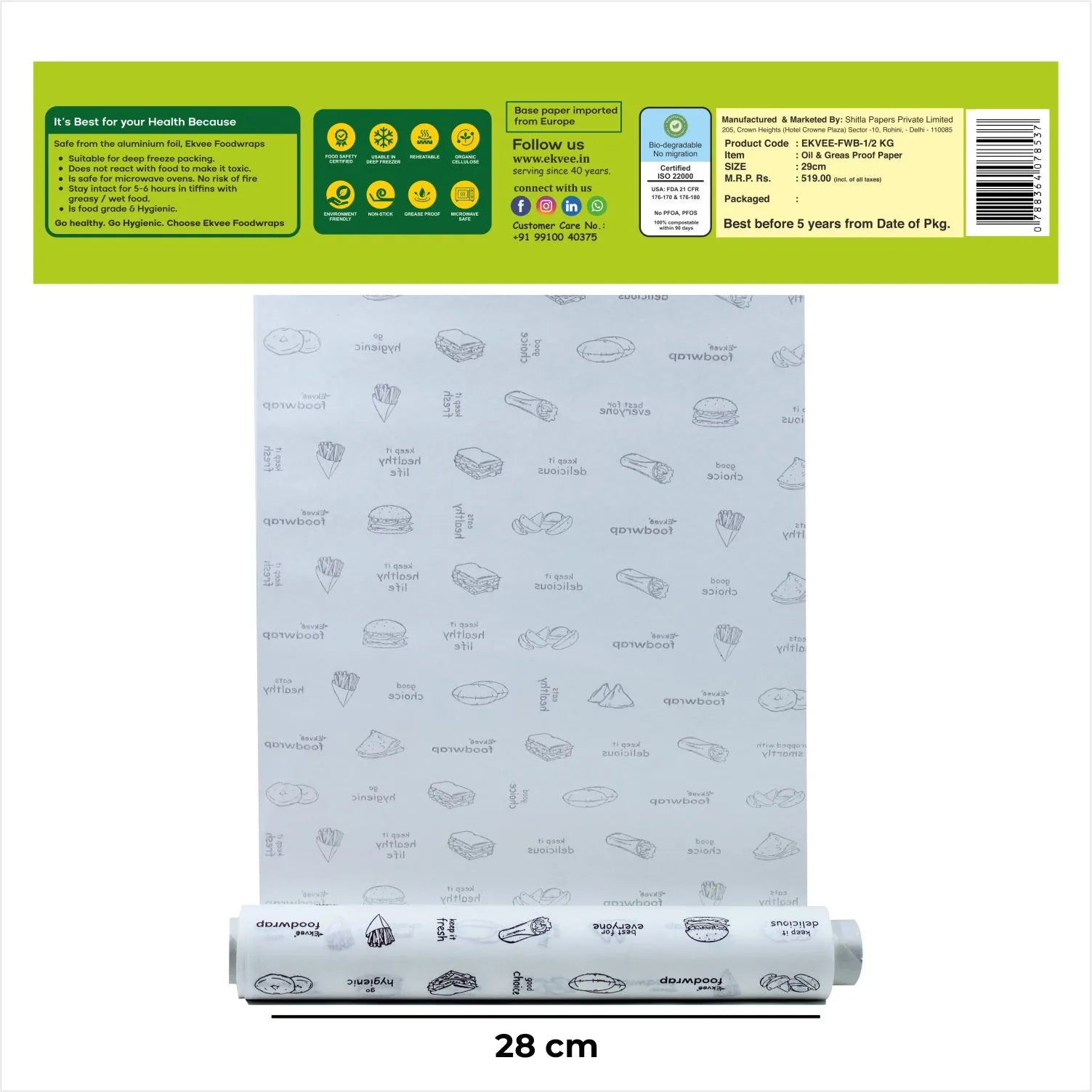 Food Wrapping Paper Half kg Roll with Box Size