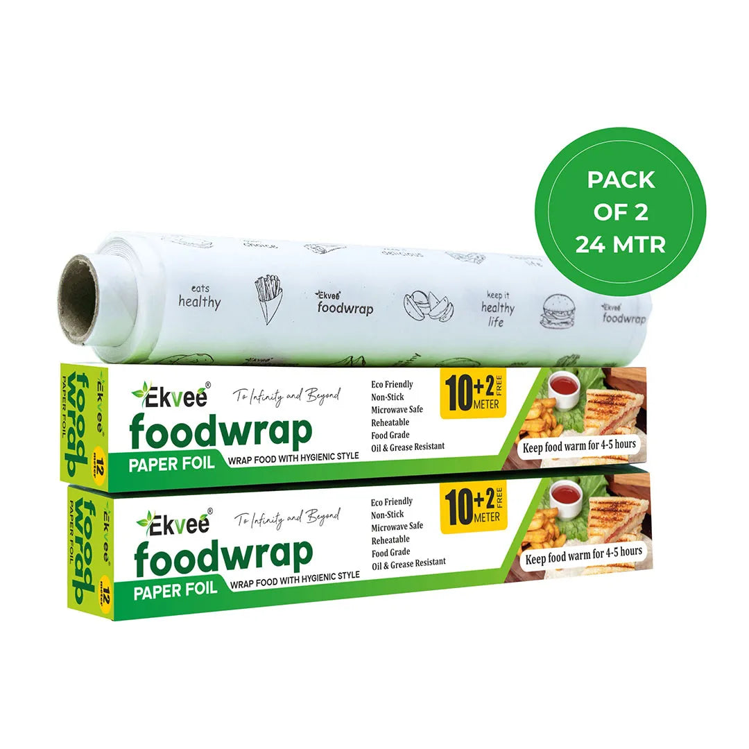 Ekvee Food Wrapping Foil Paper Rolls (12 Meter Pack Of 2)