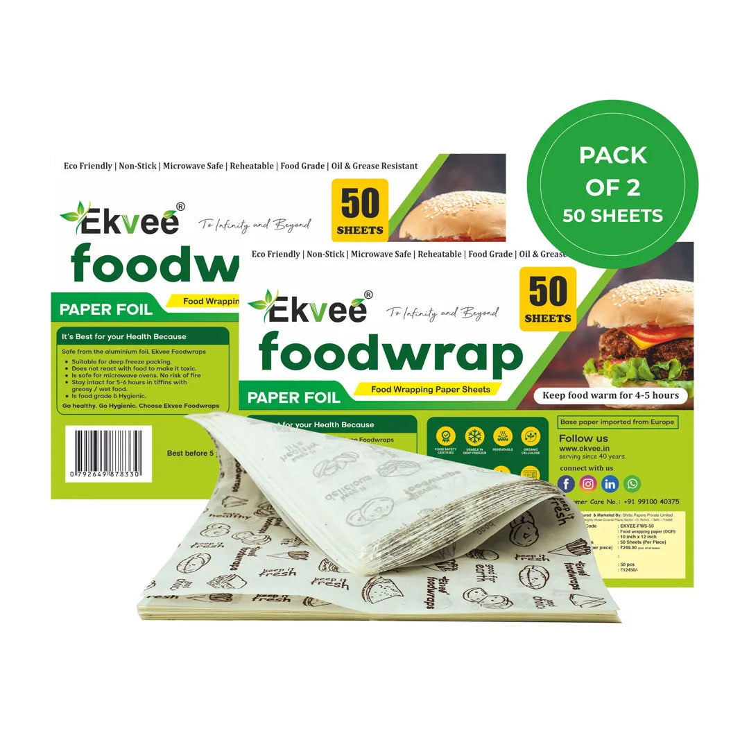 Ekvee Food Wrapping Paper Sheets Combo (50 Sheets Pack Of 2)