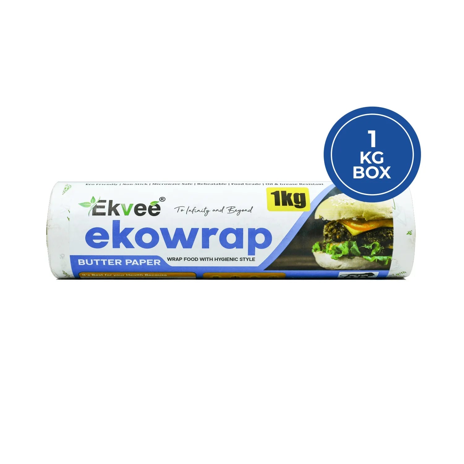 Ekvee Ekowrap – Non-Stick Butter Paper 1 Kg Roll for Baking & Cooking