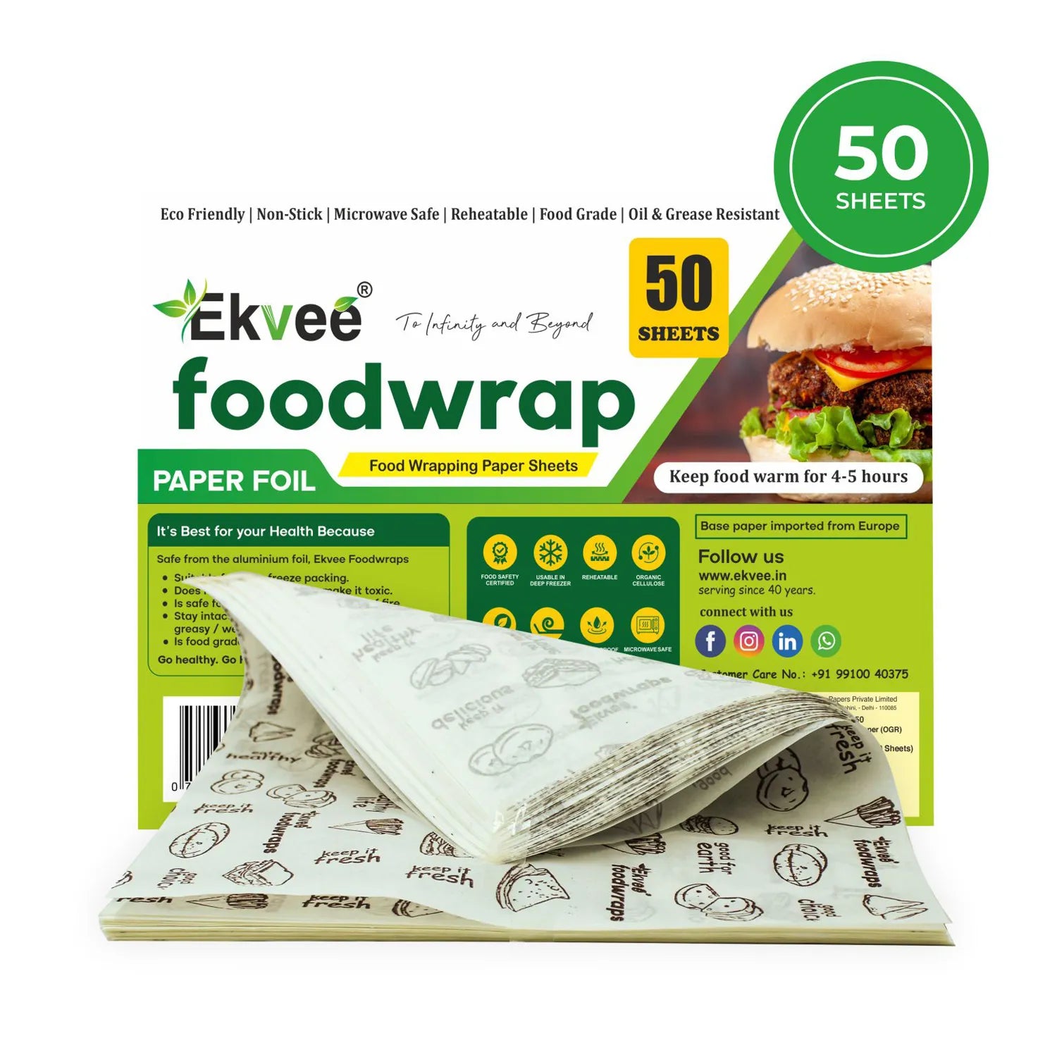 Food Wrapping Paper 50 Sheets Pack of 1