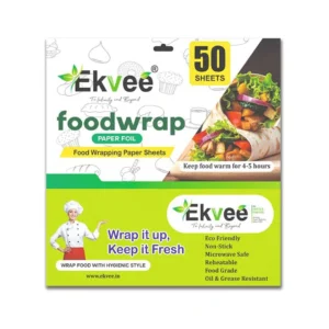 Ekvee Food Wrapping Paper (10x12 inch) 50 Sheets Pack For Cooking, Baking, Non Stick, Microwave Safe