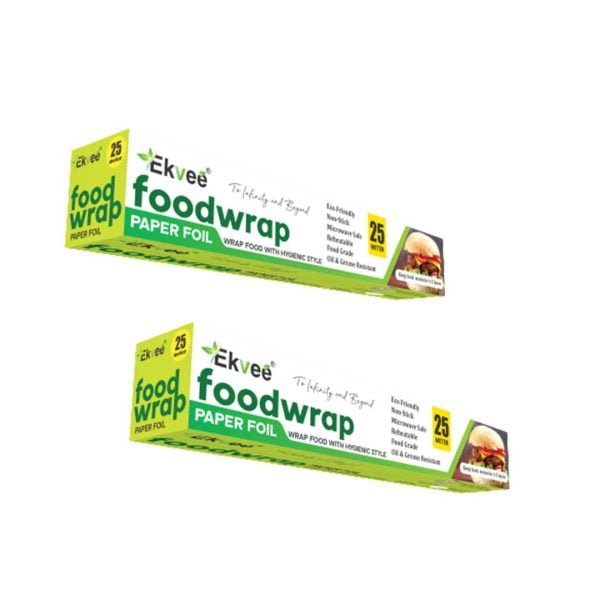Ekvee Uniwraps Food Wrapping Foil Paper Roll (25 Meter Pack Of 2)