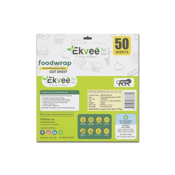 Ekvee Uniwraps Food Wrapping Paper Sheets(100Sheets+50 Sheets)