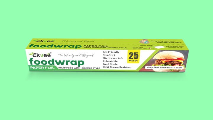 Ekvee Foodwrap Paper Foil Roll 25m