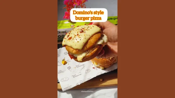 Dominos Style Burger Pizza Recipe