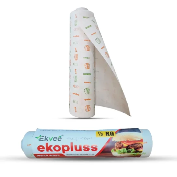 Ekvee Ecopluss Food Wrapping Butter Paper Roll 500gm Food Grade & Reheatable