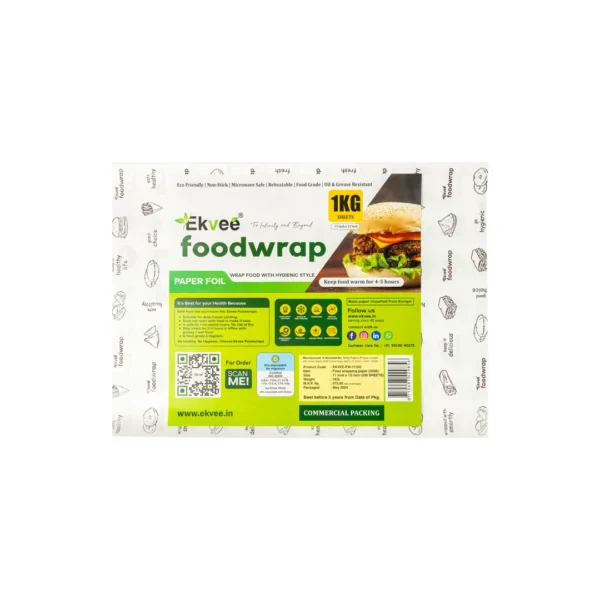 Ekvee Foodwrap 1kg sheets, Foil Paper sheets, Food wrapping paper sheets